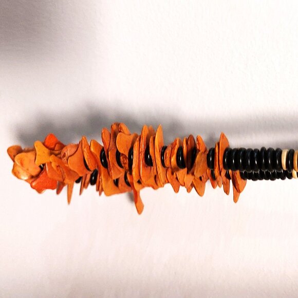 Women's Multi-Colors Shapes Wood Slats/Beads Statement Necklace - NWOT - Picture 5 of 10